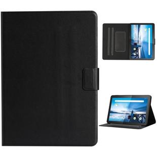 For Lenovo Tab M10 Solid Color Horizontal Flip Leather Case with Card Slots & Holder(Black)