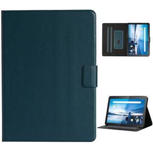 For Lenovo Tab M10 Solid Color Horizontal Flip Leather Case with Card Slots & Holder(Dark Green)