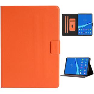 For Lenovo Tab M10 Plus Solid Color Horizontal Flip Leather Case with Card Slots & Holder & Sleep / Wake-up Function(Orange)