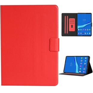 For Lenovo Tab M10 Plus Solid Color Horizontal Flip Leather Case with Card Slots & Holder & Sleep / Wake-up Function(Red)