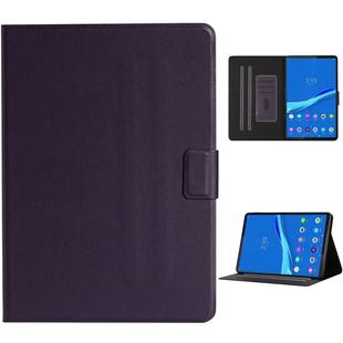 For Lenovo Tab M10 Plus Solid Color Horizontal Flip Leather Case with Card Slots & Holder & Sleep / Wake-up Function(Purple)