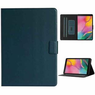 For Samsung Galaxy Tab A 8.0 (2019) T290/T295 Solid Color Horizontal Flip Leather Case with Card Slots & Holder(Dark Green)