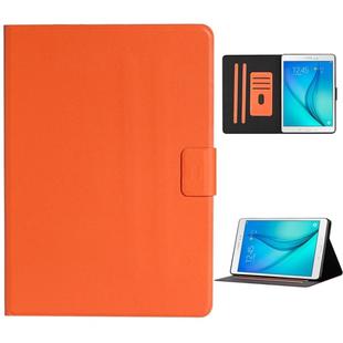 For Samsung Galaxy Tab A 8.0 T350/T355C Solid Color Horizontal Flip Leather Case with Card Slots & Holder & Sleep / Wake-up Function(Orange)