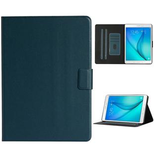 For Samsung Galaxy Tab A 9.7 T550/T555C Solid Color Horizontal Flip Leather Case with Card Slots & Holder & Sleep / Wake-up Function(Dark Green)