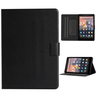 For Amazon Kindle Fire HD 10 2017 Solid Color Horizontal Flip Leather Case with Card Slots & Holder & Sleep / Wake-up Function(Black)