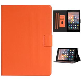 For Amazon Kindle Fire HD 8 2016/2017 Solid Color Horizontal Flip Leather Case with Card Slots & Holder & Sleep / Wake-up Function(Orange)