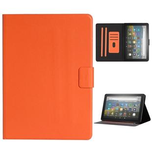 For Amazon Kindle Fire HD 8 2020 Solid Color Horizontal Flip Leather Case with Card Slots & Holder & Sleep / Wake-up Function(Orange)