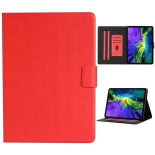For iPad Pro 11 (2020) Solid Color Horizontal Flip Leather Tablet Case with Card Slots & Holder & Sleep / Wake-up Function(Red)