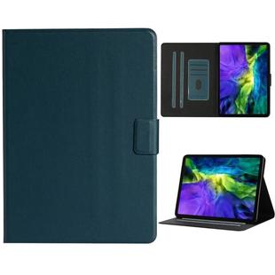 For iPad Pro 11 (2020) Solid Color Horizontal Flip Leather Tablet Case with Card Slots & Holder & Sleep / Wake-up Function(Dark Green)