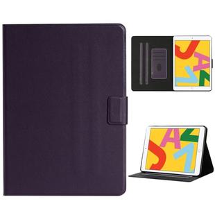 For iPad 10.2 Solid Color Horizontal Flip Leather Case with Card Slots & Holder & Sleep / Wake-up Function(Purple)