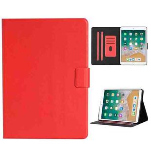 For iPad 9.7 (2017/2018) & Air 2 & Air Solid Color Horizontal Flip Leather Case with Card Slots & Holder & Sleep / Wake-up Function(Red)