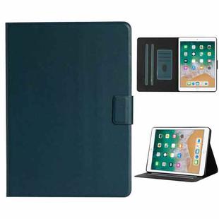 For iPad 9.7 (2017/2018) & Air 2 & Air Solid Color Horizontal Flip Leather Case with Card Slots & Holder & Sleep / Wake-up Function(Dark Green)