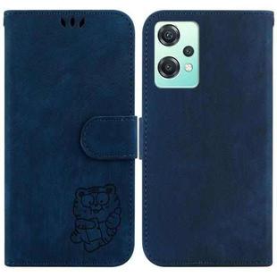 For OnePlus Nord CE 2 Lite 5G Little Tiger Embossed Leather Phone Case(Dark Blue)