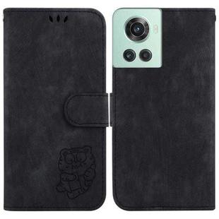 For OnePlus 10R / Ace Little Tiger Embossed Leather Phone Case(Black)