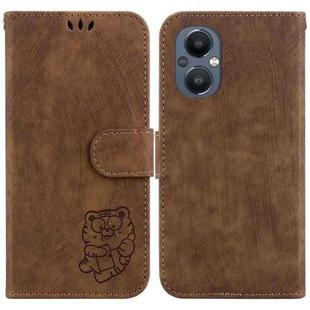 For OnePlus Nord N20 5G Little Tiger Embossed Leather Phone Case(Brown)