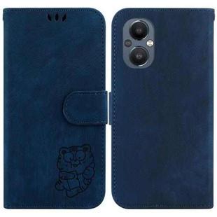 For OnePlus Nord N20 5G Little Tiger Embossed Leather Phone Case(Dark Blue)