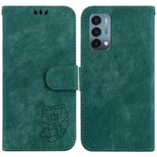 For OnePlus Nord N200 5G Little Tiger Embossed Leather Phone Case(Green)