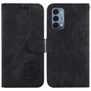 For OnePlus Nord N200 5G Little Tiger Embossed Leather Phone Case(Black)