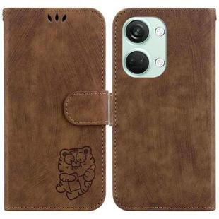 For OnePlus Nord 3 Little Tiger Embossed Leather Phone Case(Brown)