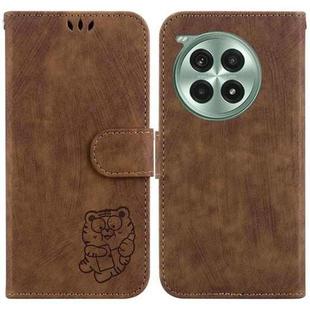 For OnePlus Ace 3 Pro Little Tiger Embossed Leather Phone Case(Brown)