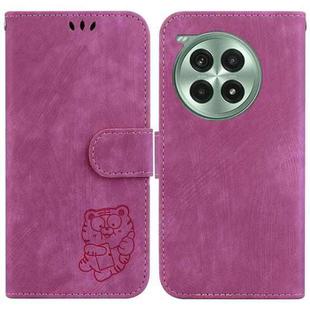 For OnePlus Ace 3 Pro Little Tiger Embossed Leather Phone Case(Rose Red)