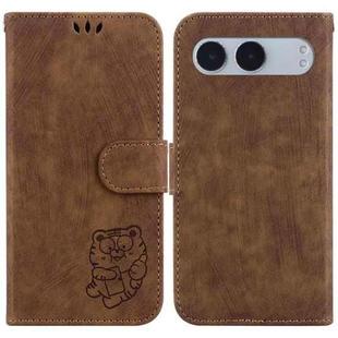 For OnePlus Nord 4 Little Tiger Embossed Leather Phone Case(Brown)