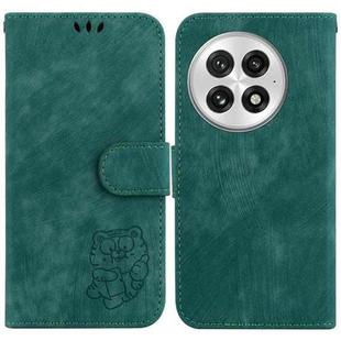 For OnePlus 13 Little Tiger Embossed Leather Phone Case(Green)