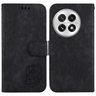 For OnePlus 13 Little Tiger Embossed Leather Phone Case(Black)