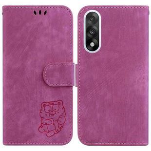 For OnePlus Ace 5 Ultra / Nord 5 5G Little Tiger Embossed Leather Phone Case(Rose Red)