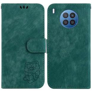 For Huawei nova 8i / Honor 50 Lite Little Tiger Embossed Leather Phone Case(Green)