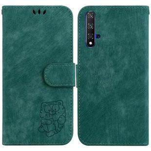 For Huawei nova 5T / Honor 20 Little Tiger Embossed Leather Phone Case(Green)