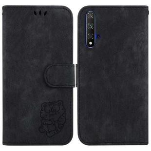 For Huawei nova 5T / Honor 20 Little Tiger Embossed Leather Phone Case(Black)