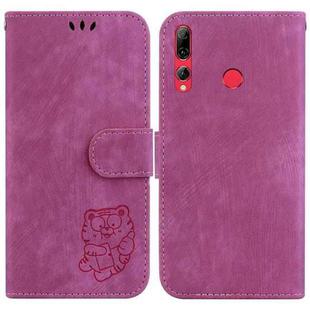 For Huawei P Smart+ 2019 / Enjoy 9s Little Tiger Embossed Leather Phone Case(Rose Red)