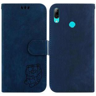 For Huawei P Smart 2019 Little Tiger Embossed Leather Phone Case(Dark Blue)