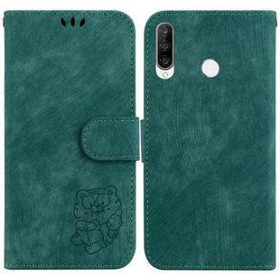 For Huawei P30 Lite / nova 4e Little Tiger Embossed Leather Phone Case(Green)