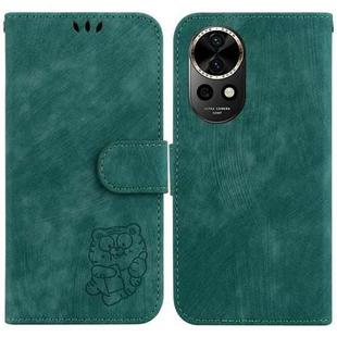 For Huawei nova 12 Little Tiger Embossed Leather Phone Case(Green)