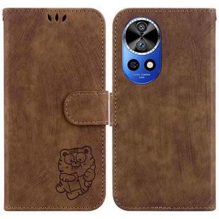 For Huawei nova 12 Pro / nova 12 Ultra Little Tiger Embossed Leather Phone Case(Brown)