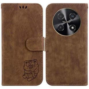 For Huawei nova 12i Little Tiger Embossed Leather Phone Case(Brown)