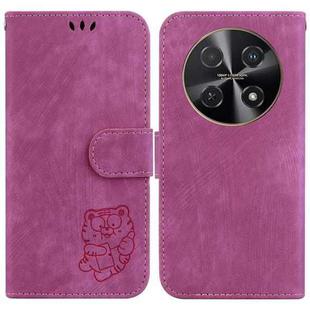 For Huawei nova 12i Little Tiger Embossed Leather Phone Case(Rose Red)