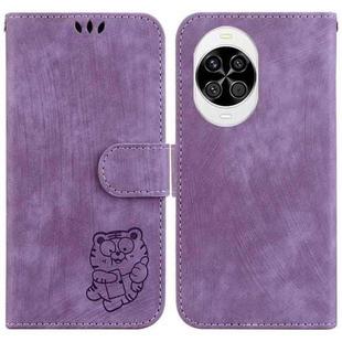 For Huawei nova 14 Little Tiger Embossed Leather Phone Case(Purple)