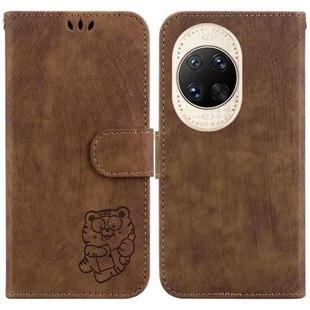 For Huawei nova 14 Ultra Little Tiger Embossed Leather Phone Case(Brown)