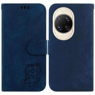 For Huawei nova 14 Ultra Little Tiger Embossed Leather Phone Case(Dark Blue)