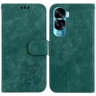 For Honor 90 Lite Little Tiger Embossed Leather Phone Case(Green)