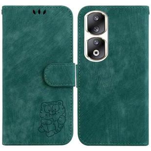 For Honor 90 Pro Little Tiger Embossed Leather Phone Case(Green)