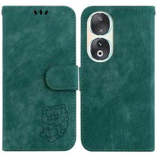 For Honor 90 Little Tiger Embossed Leather Phone Case(Green)