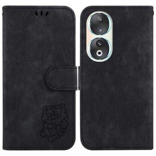 For Honor 90 Little Tiger Embossed Leather Phone Case(Black)