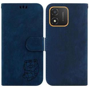 For Honor X5 Little Tiger Embossed Leather Phone Case(Dark Blue)