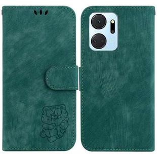 For Honor X7a Little Tiger Embossed Leather Phone Case(Green)