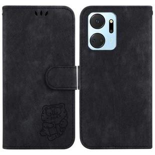 For Honor X7a Little Tiger Embossed Leather Phone Case(Black)