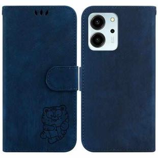 For Honor 80 SE Little Tiger Embossed Leather Phone Case(Dark Blue)